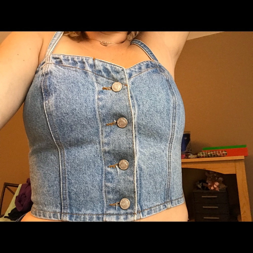 Vintage Denim Crop Top